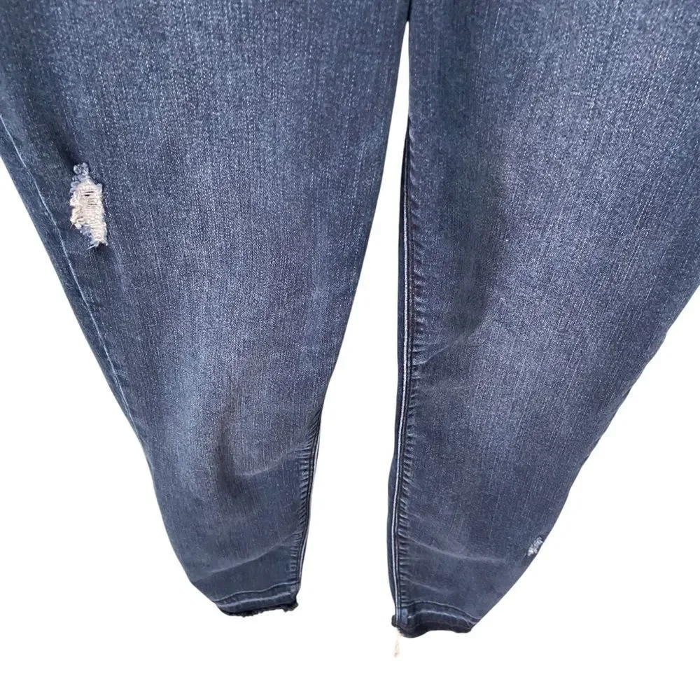 Spanx Distressed Dark Blue Skinny Jeans in Size Medium
